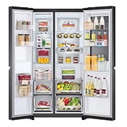 LG 655L Side-by-Side Fridge with InstaView Door-in-Door™ in Matte Black Finish, GC-Q257CQFL