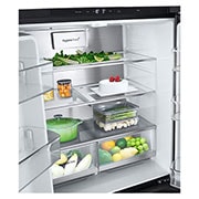 LG 431L French Door Fridge with InstaView in Black Steel Finish, GC-V22FFQMB