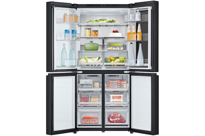 LG 431L French Door Fridge with InstaView in Black Steel Finish, GC-V22FFQMB
