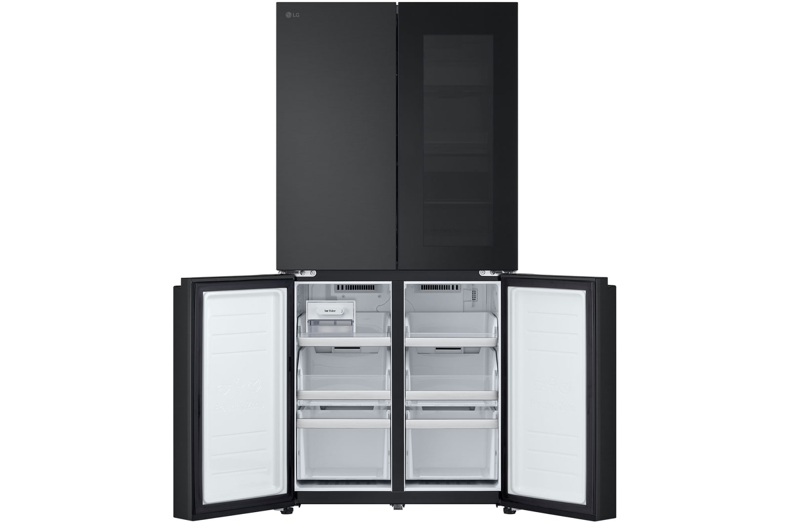 LG 431L French Door Fridge with InstaView in Black Steel Finish, GC-V22FFQMB