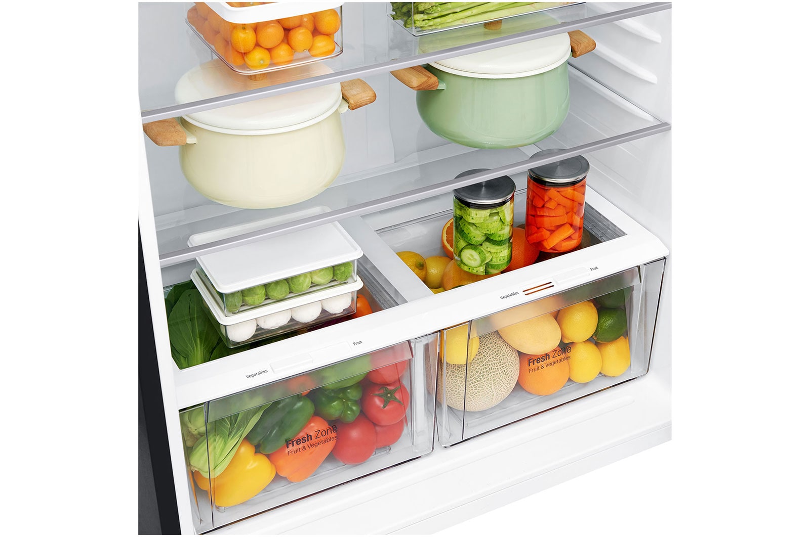 LG 602L Top Freezer Fridge in Black Metal Finish , GR-H802HQHM