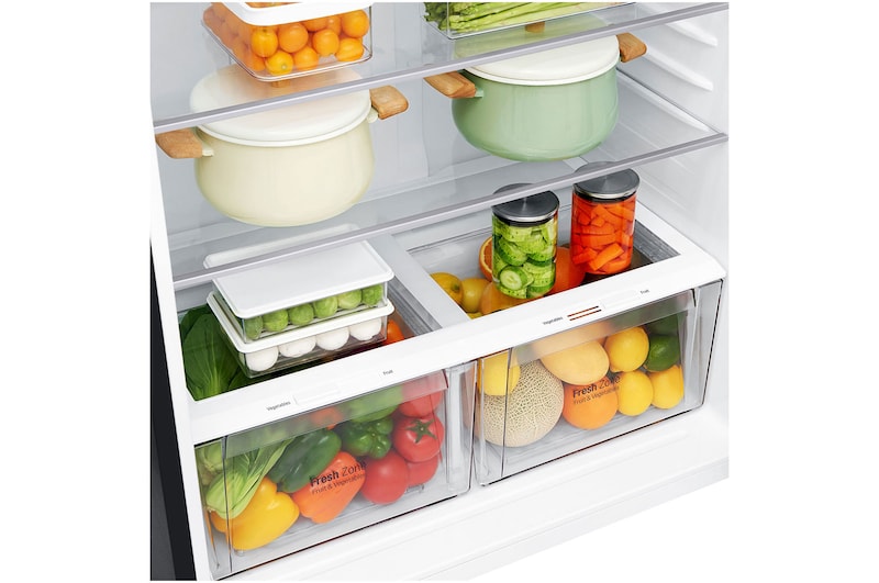 LG 602L Top Freezer Fridge in Black Metal Finish , GR-H802HQHM