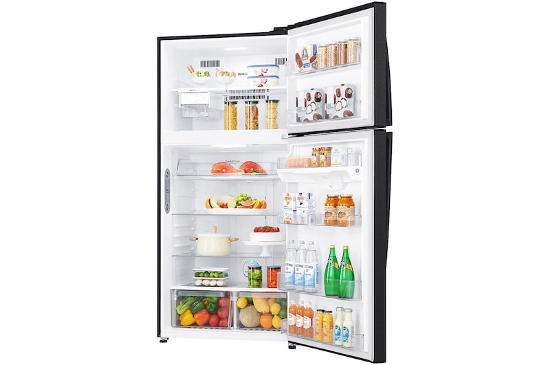LG 602L Top Freezer Fridge in Black Metal Finish , GR-H802HQHM