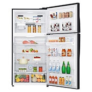 LG 602L Top Freezer Fridge in Black Metal Finish , GR-H802HQHM