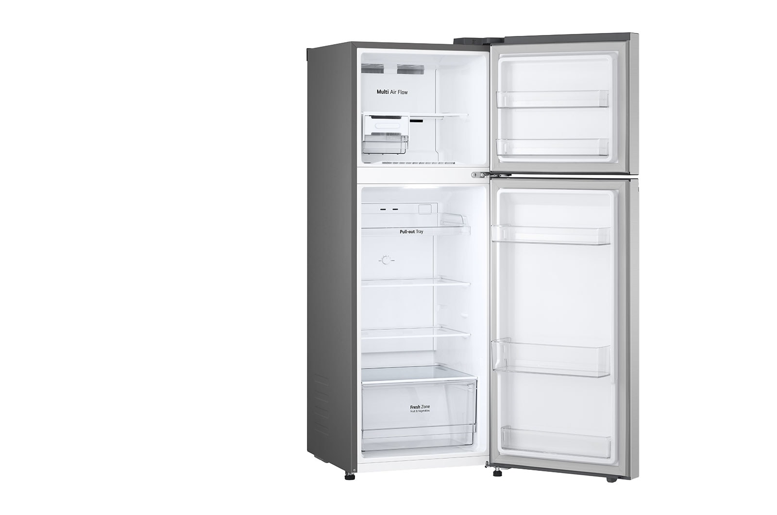 LG 263L Top Freezer Fridge in Platinum Silver3 Steel, GV-B242PLGB