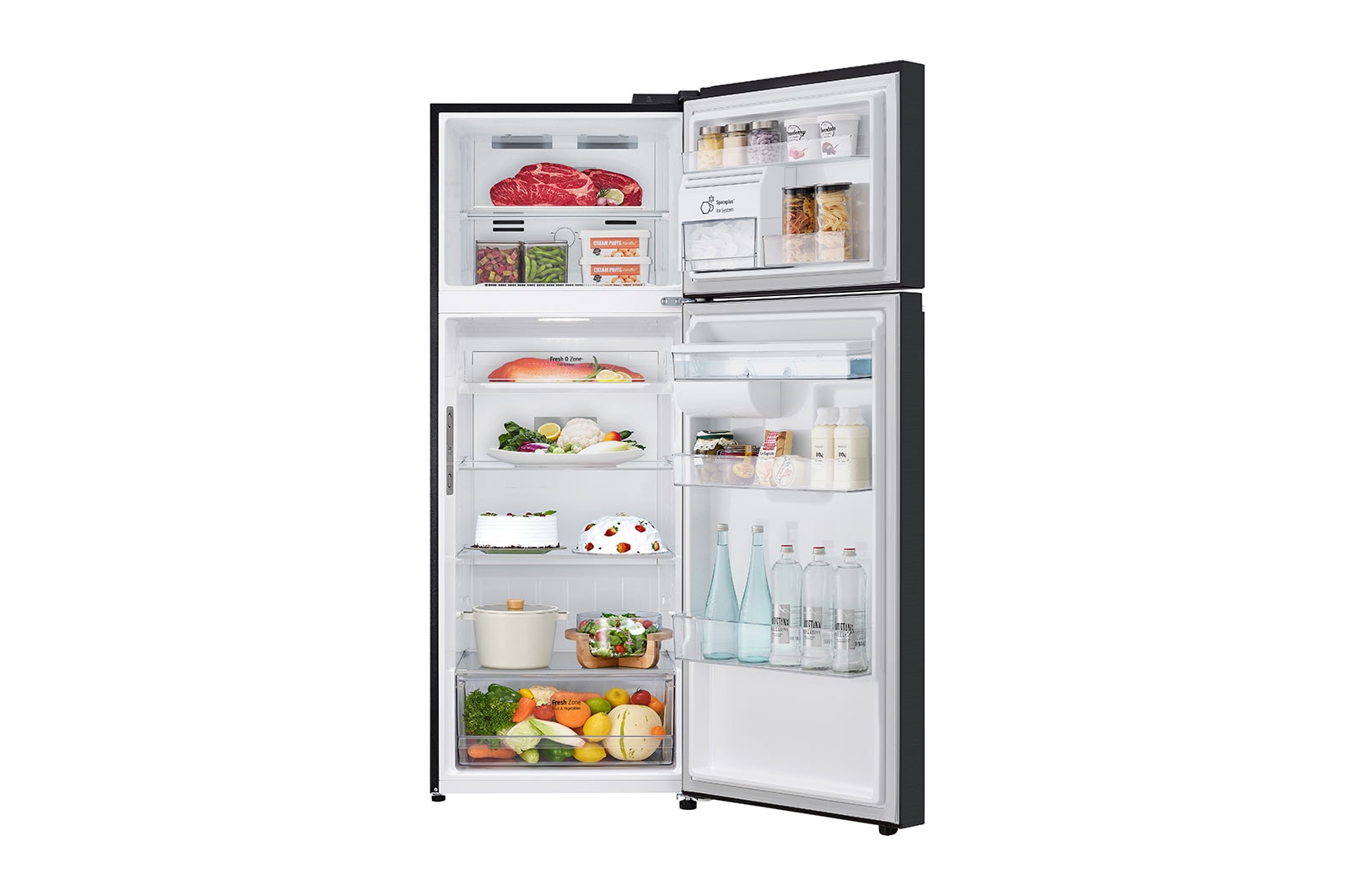 LG [RENTAL] 493L Top Freezer Fridge in Essence Matt Black with Water Dispenser & Auto Ice maker, GN-F452PQAK