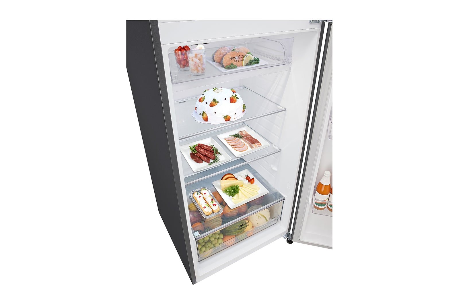 LG [RENTAL] 493L Top Freezer Fridge in Essence Matt Black with Water Dispenser & Auto Ice maker, GN-F452PQAK