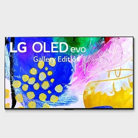 Front view with LG OLED evo Gallery Edition on the screen