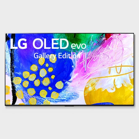 Front view with LG OLED evo Gallery Edition on the screen