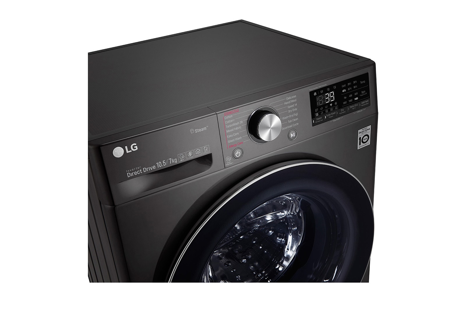 LG 10.5/7kg Front Load Washer Dryer with AI Direct Drive™ and Steam+™, FV1450H2B