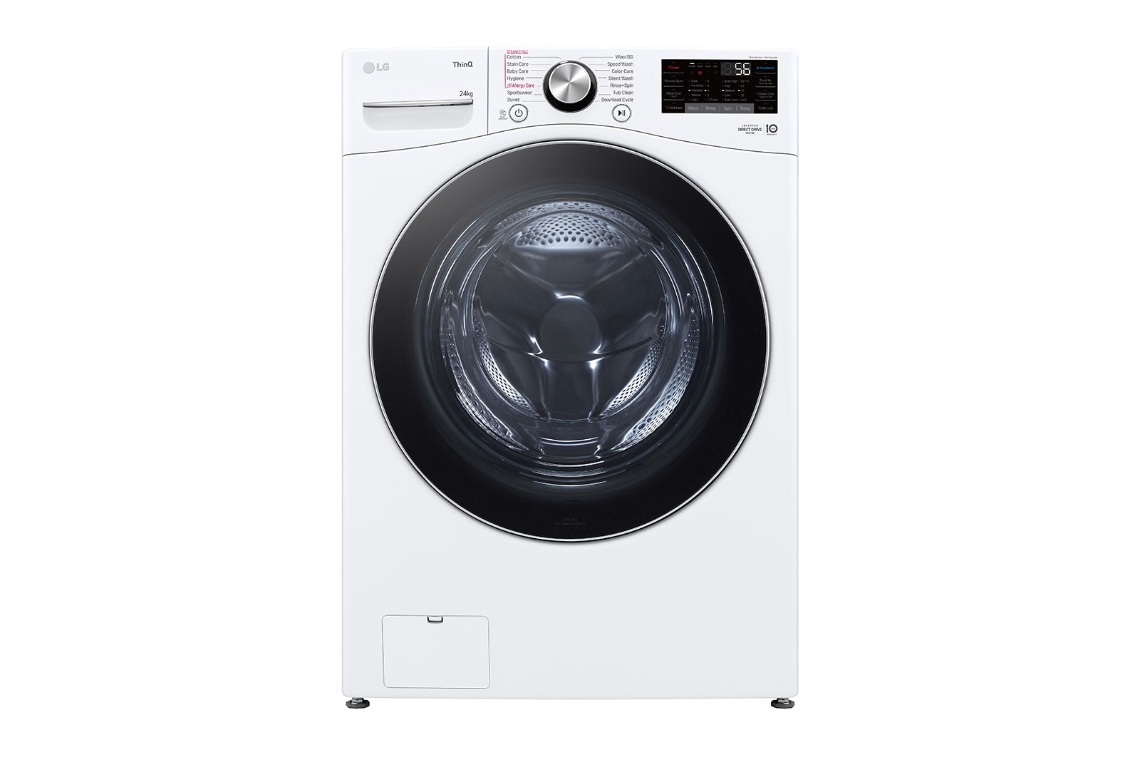 LG 24kg Front Load Washer with AI Direct Drive™ and TurboWash™, F2724SVRW