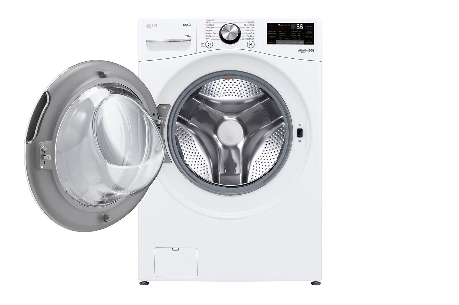 LG 24kg Front Load Washer with AI Direct Drive™ and TurboWash™, F2724SVRW