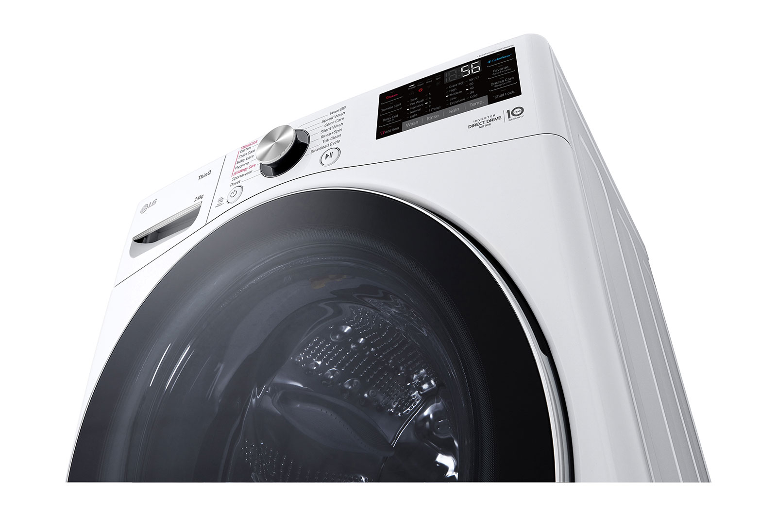 LG 24kg Front Load Washer with AI Direct Drive™ and TurboWash™, F2724SVRW