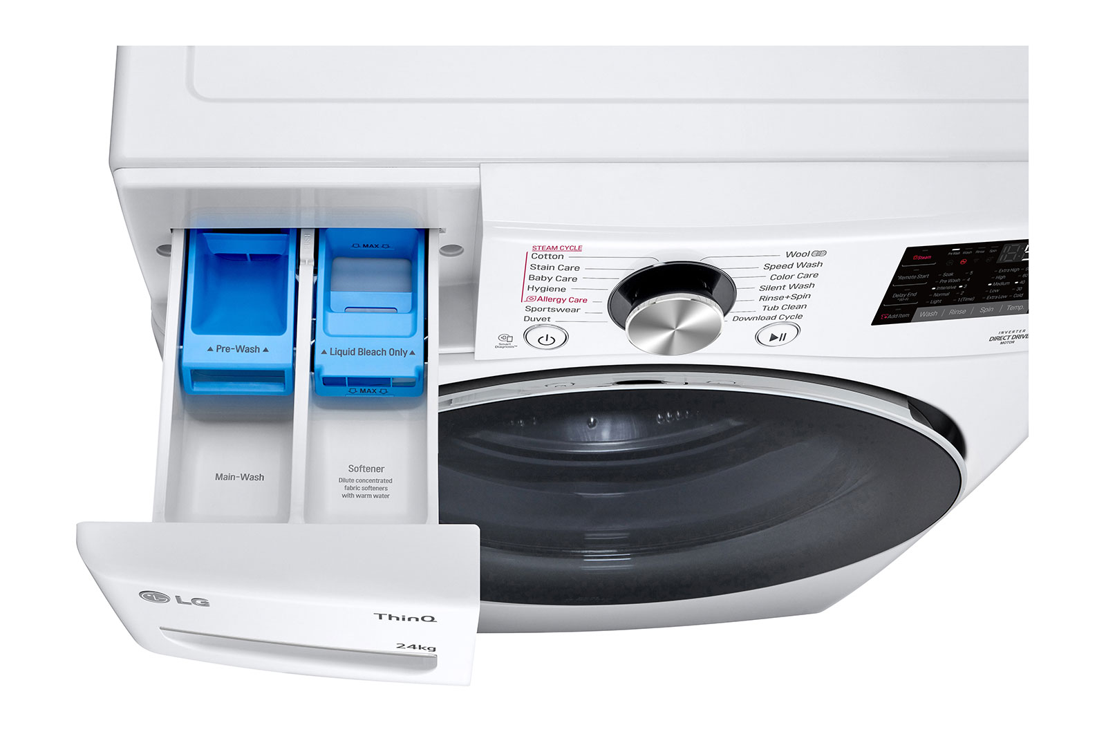 LG 24kg Front Load Washer with AI Direct Drive™ and TurboWash™, F2724SVRW