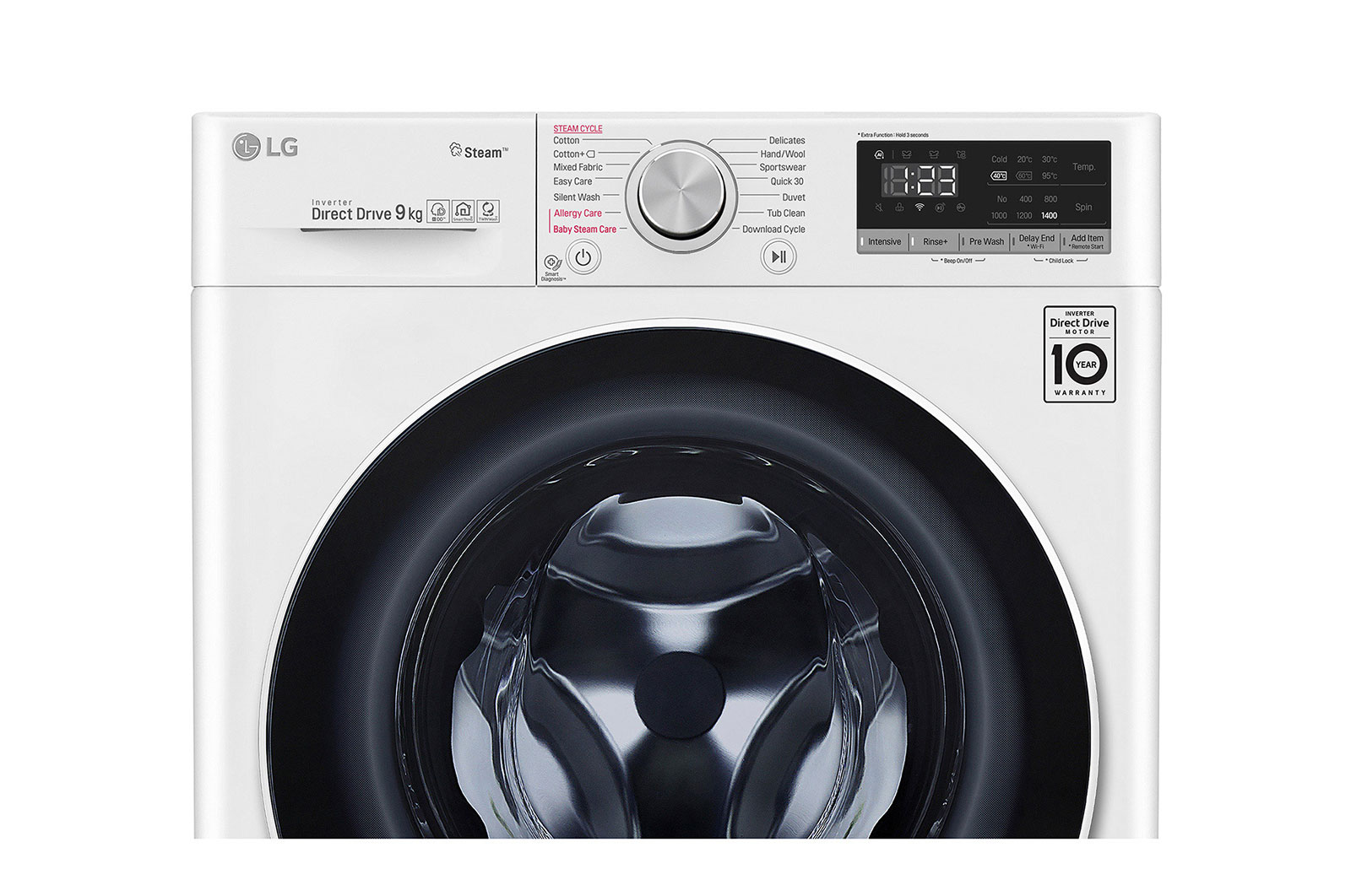 LG 9kg Front Load Washer with AI Direct Drive™ and Steam™, FV1409S4W