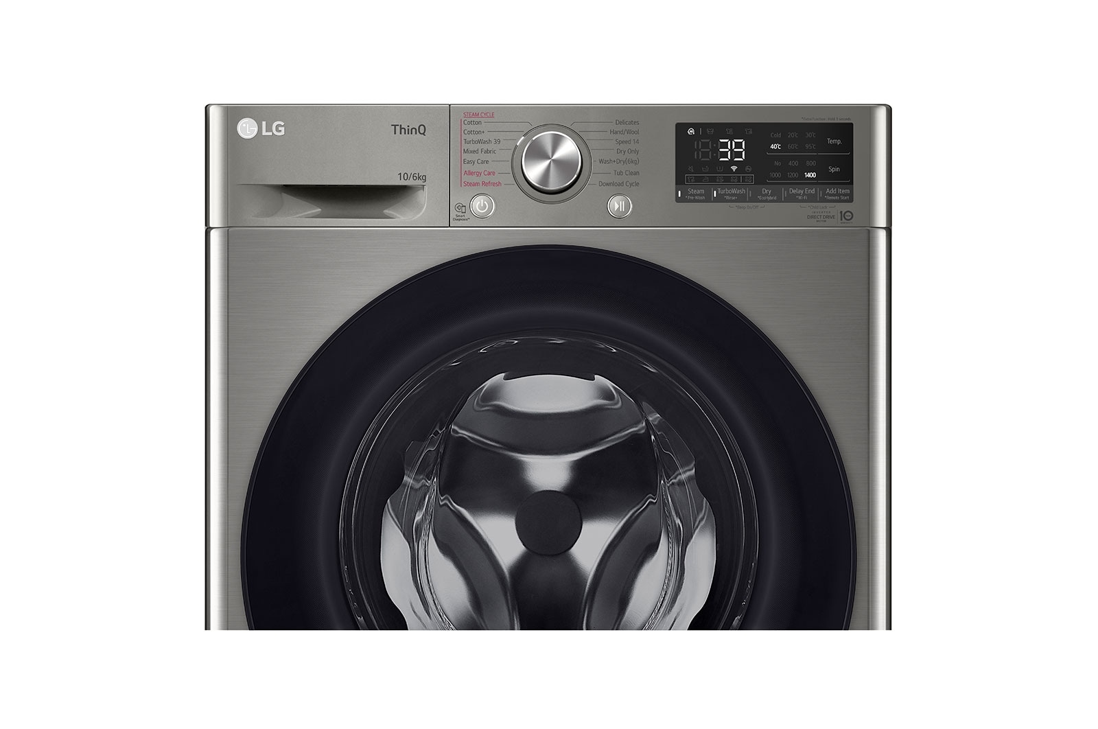 LG 10/6kg Front Load Washer Dryer with AI Direct Drive™, Steam™, FV1410H3P