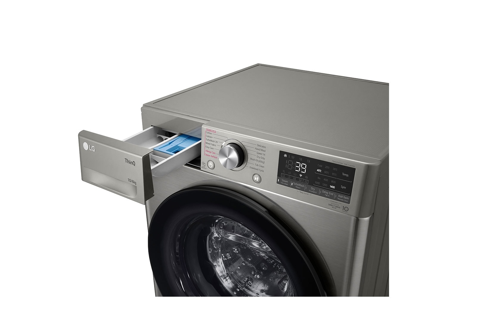 LG 10/6kg Front Load Washer Dryer with AI Direct Drive™, Steam™, FV1410H3P