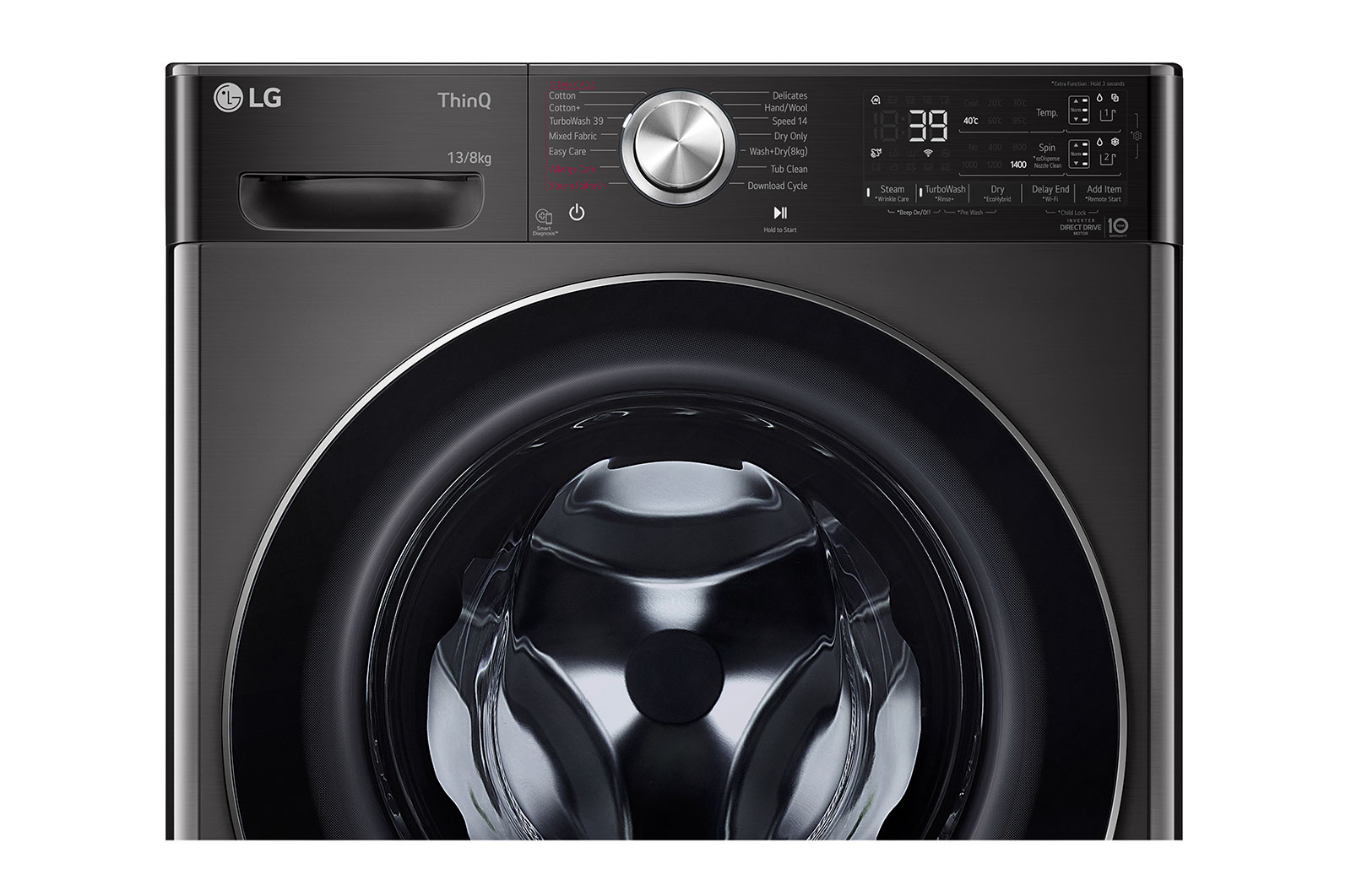 LG 13/8kg Front Load Washer with AI Direct Drive™, Steam+™, FV1413H2BA