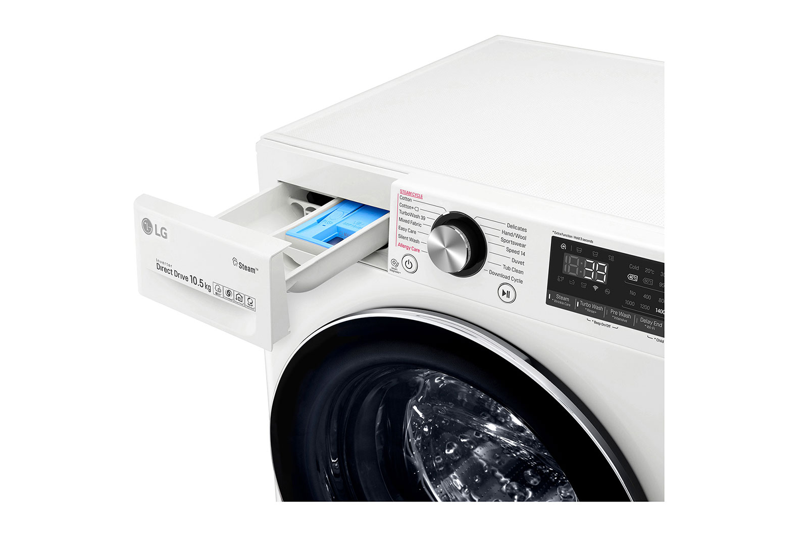 LG [RENTAL] 10.5kg Front Load Washer with AI Direct Drive™ and Steam+™, FV1450S2W