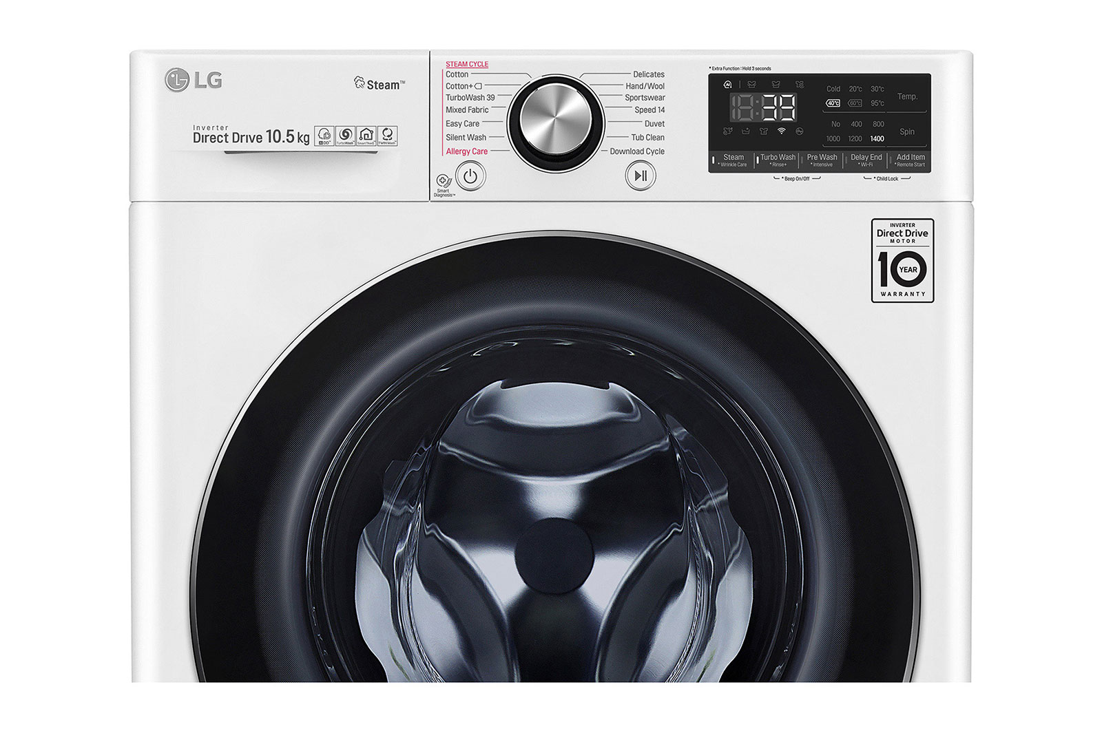 LG [RENTAL] 10.5kg Front Load Washer with AI Direct Drive™ and Steam+™, FV1450S2W