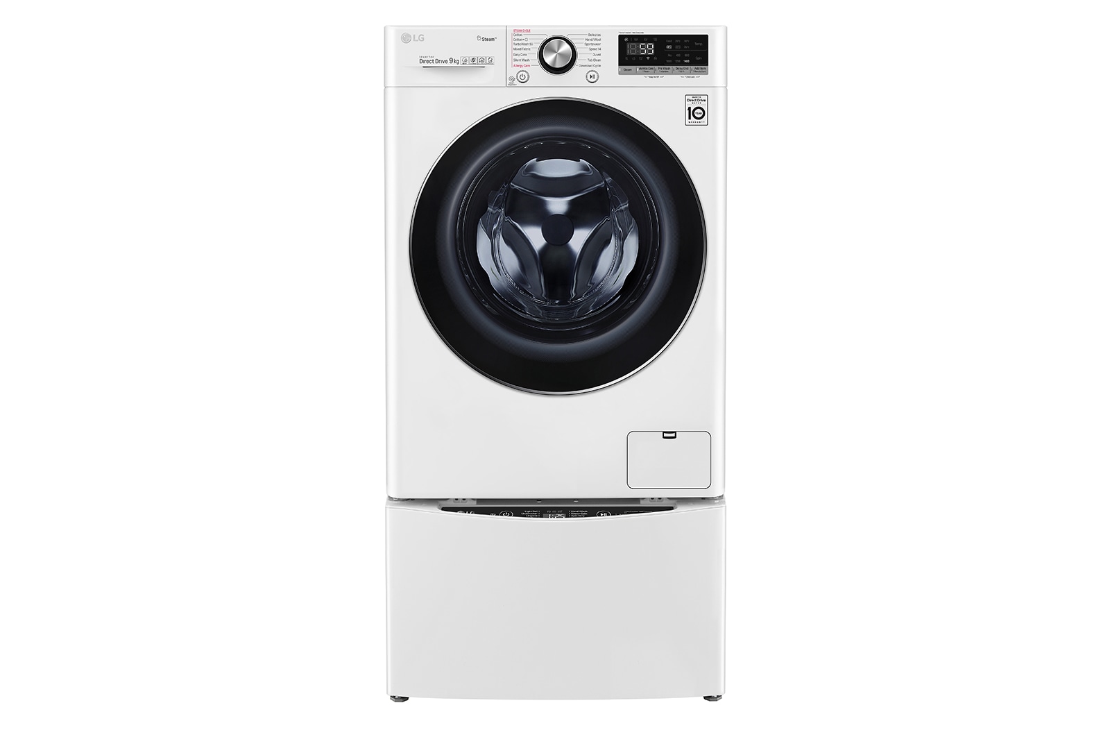 LG TWINWash™, 9 kg Washer with AI Direct Drive™ and Steam™ + 2 kg Mini Washer, FV1409S4W