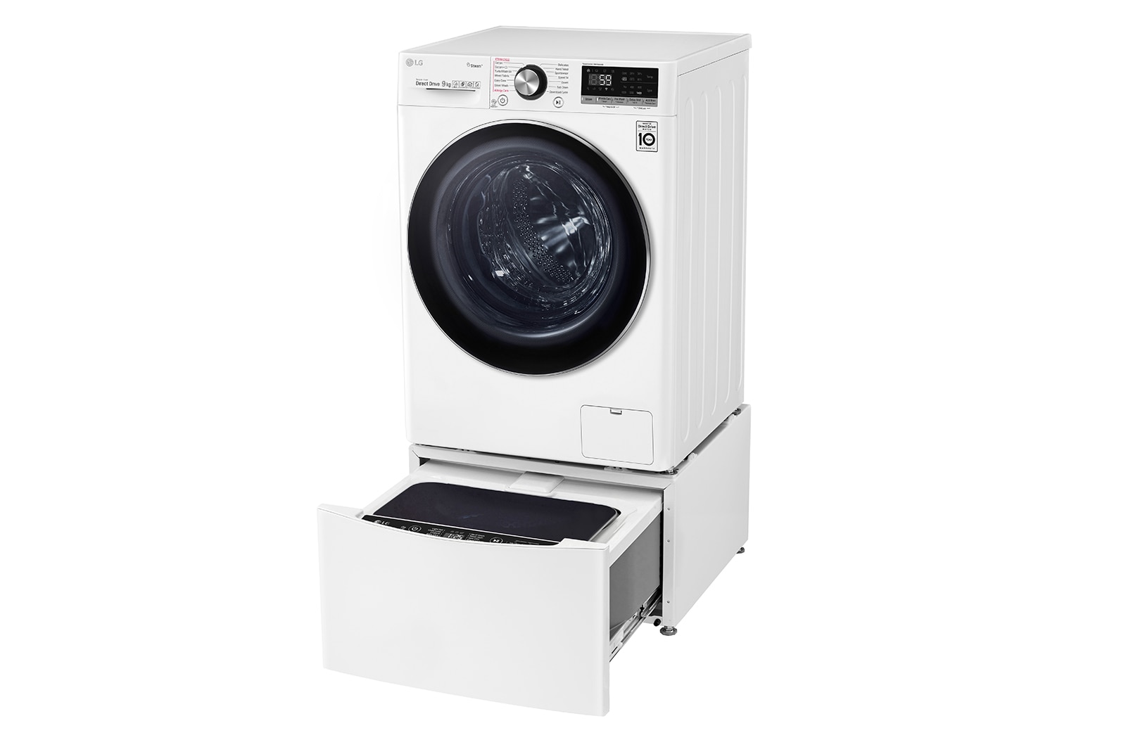 LG TWINWash™, 9 kg Washer with AI Direct Drive™ and Steam™ + 2 kg Mini Washer, FV1409S4W