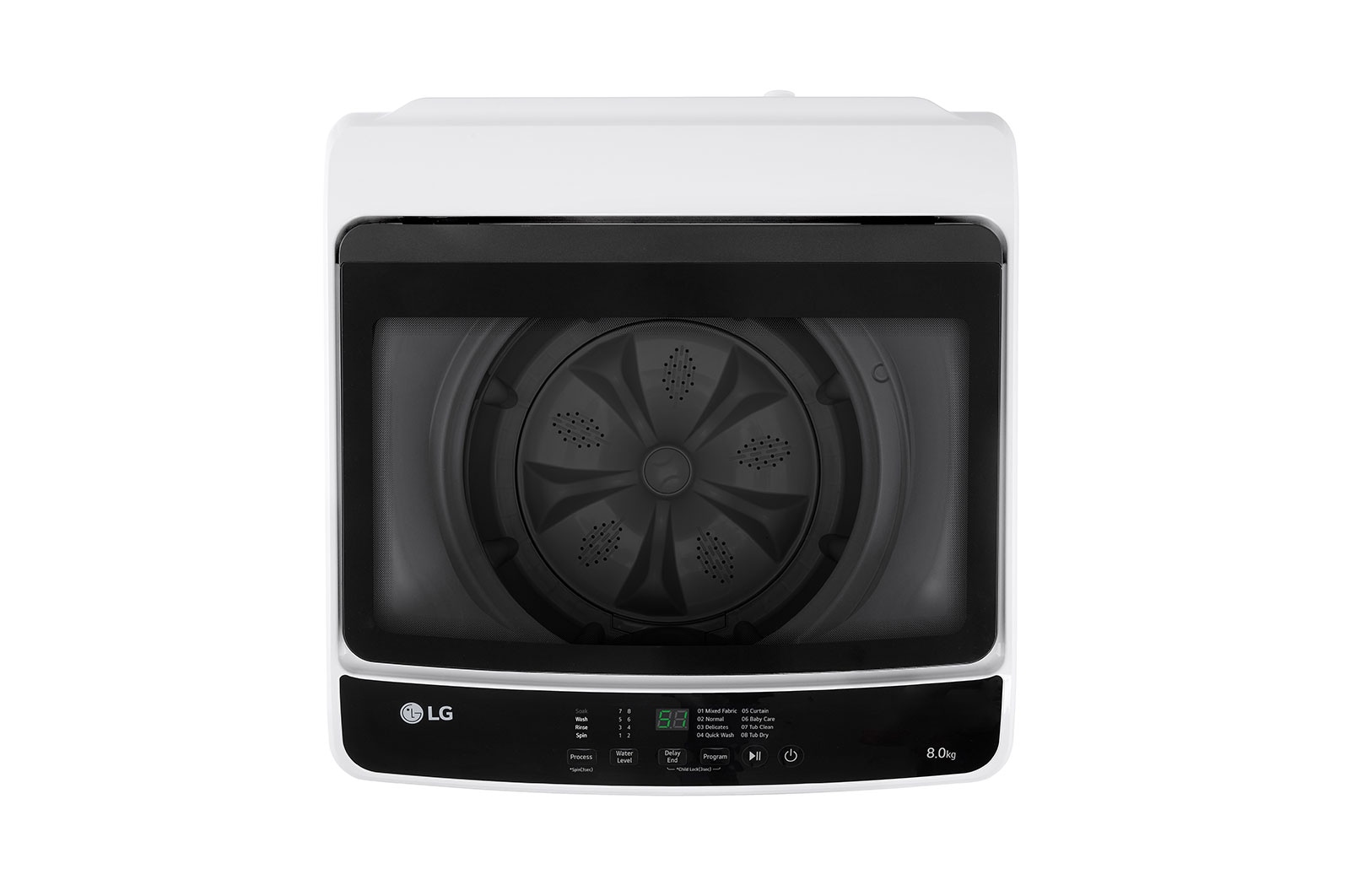 LG 8kg Top Load Washer with Honeycomb Crystal Drum, White, T2108NT1W1