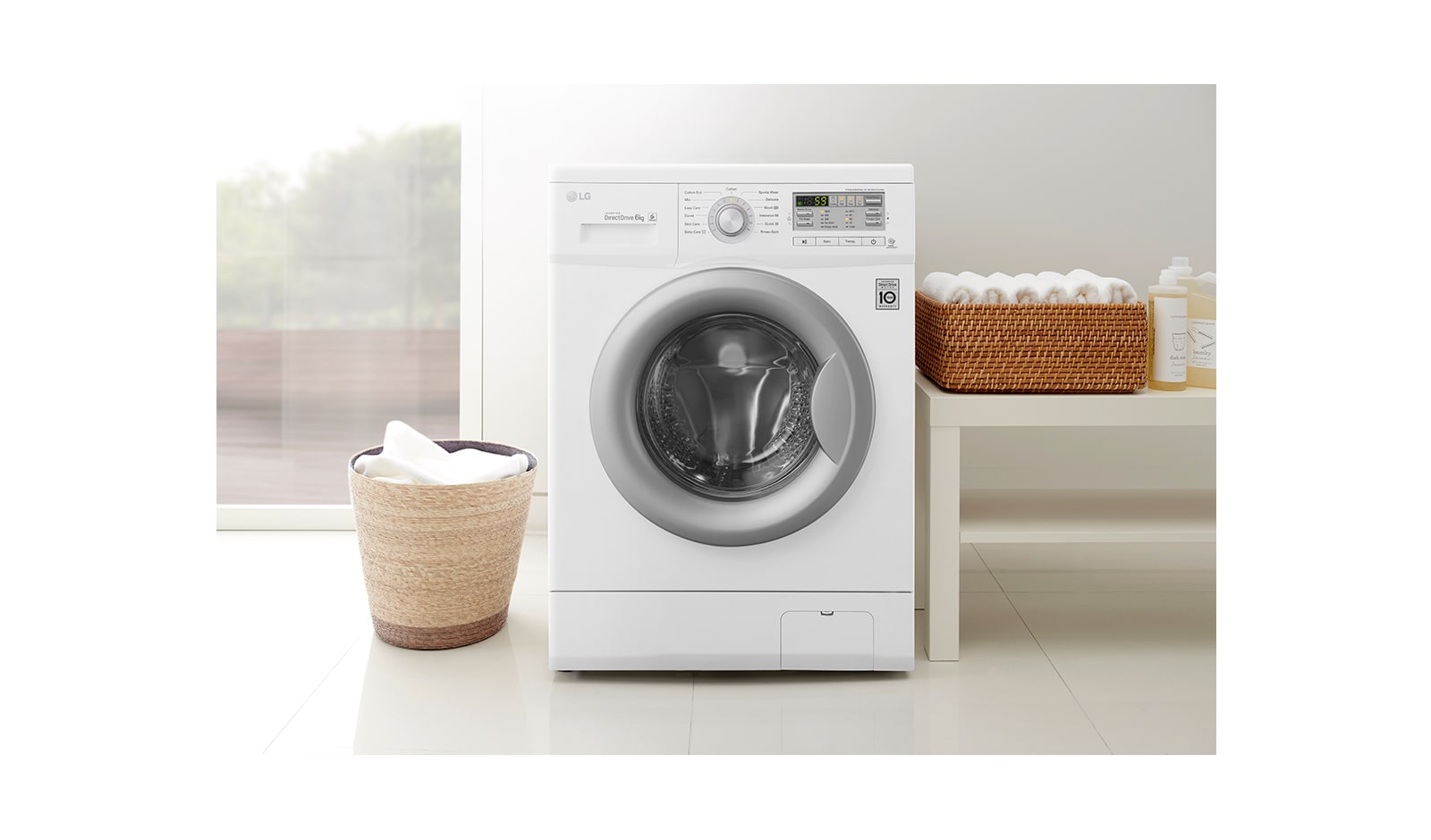 LG 7.5kg 6 MOTION DIRECT DRIVE FRONT LOAD WASHING MACHINE, WD-MD7500WM