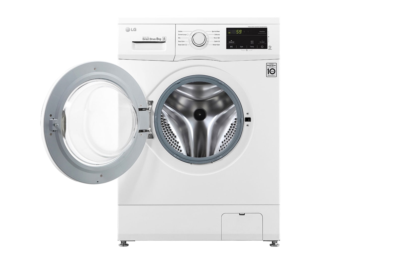 LG 8kg Front Load Washer with 6 motion Direct Drive, WD-MD8000WM