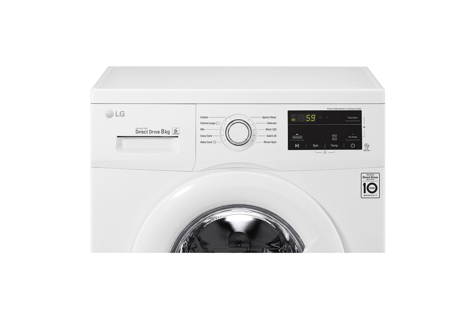 LG 8kg Front Load Washer with 6 motion Direct Drive, WD-MD8000WM