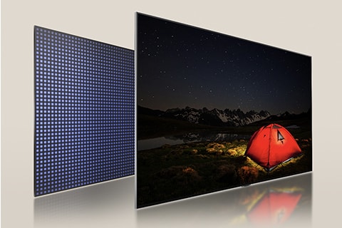 An angled image revealing LG QNED's display and the backlight.