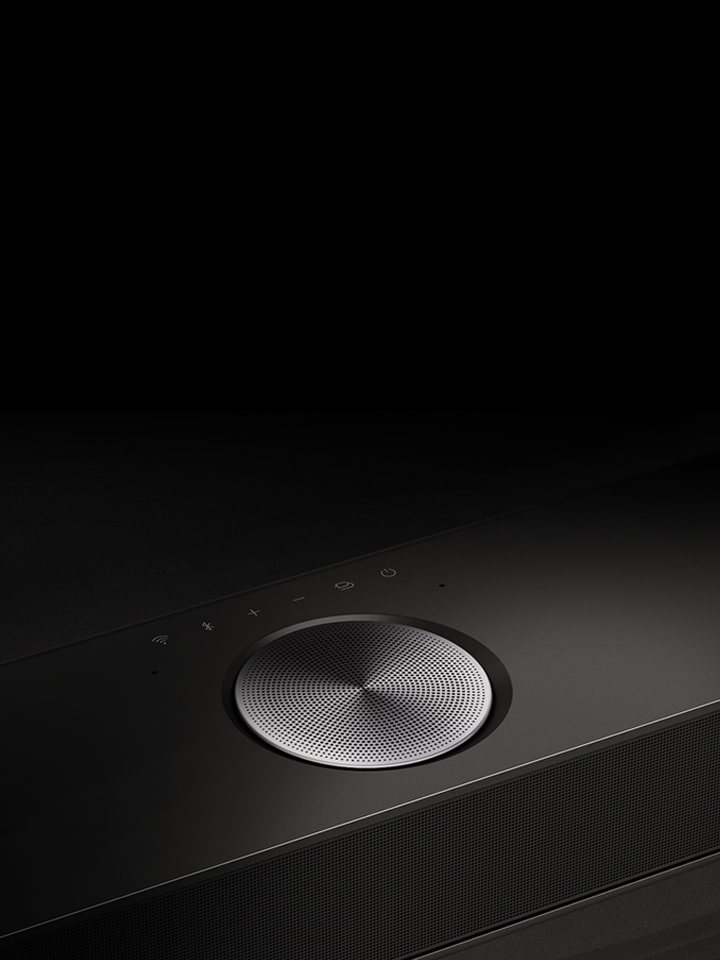 An aerial view of the LG Soundbar's Center Up-Firing speaker.