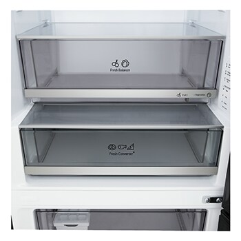 LG 375L Koel-vriescombinatie Zwart | NatureFRESH™ | DoorCooling+™ | LinearCooling™ | LG NL, GBBS726AEV.GBBS001