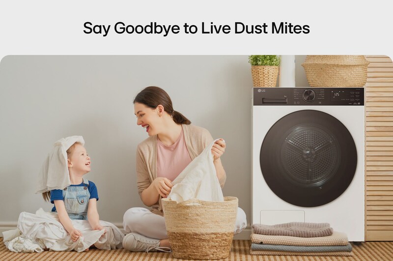 LG 9kg Warmtepomp droger Wit | Zelfreinigende condensor | Eco Hybrid™ | Sensor Dry | LG NL, RHX5009THB
