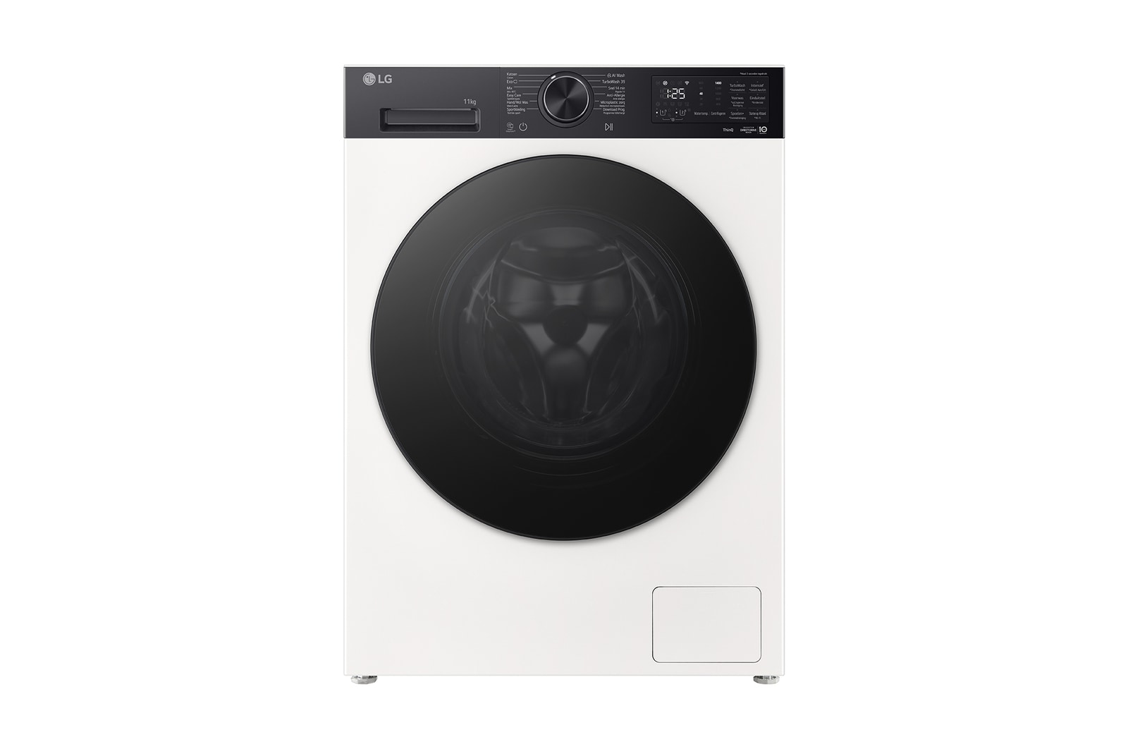 Vooraanzicht van 11kg Wasmachine Wit | AI DD™ | TurboWash360˚™ | Steam™ | LG NL F4X5011THB
