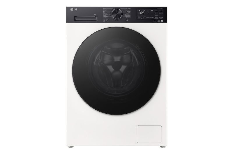 Vooraanzicht van 9kg Wasmachine Wit | AI DD™ | TurboWash360˚™ | EzDispense™ | LG NL F4X5509THB
