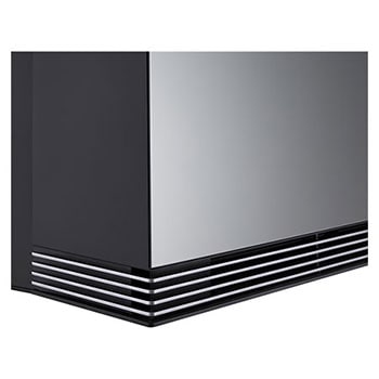 Close-up side view of LG ai air conditioner highlighting its vent details