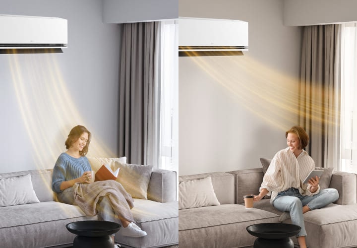 AI Verwarming levert een warme luchtstroom op maat voor optimaal comfort.