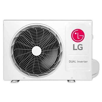 Vooraanzicht van LG Dualcool AI Buitenunit 3.5kW P12SND