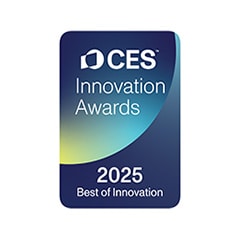 2025 CES Innovation Awards-badge met een vermelding voor De beste in Innovatie.