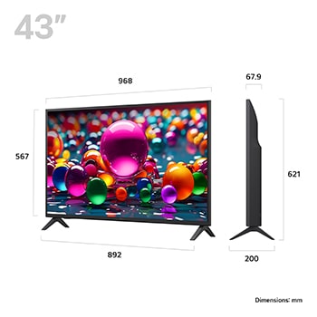 LG 43 inch LG UHD AI UA75 4K Smart TV 2025, 43UA75006LA