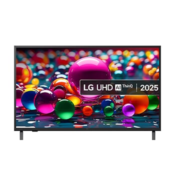 Vooraanzicht van 43 inch LG UHD AI UA75 4K Smart TV 2025 43UA75006LA