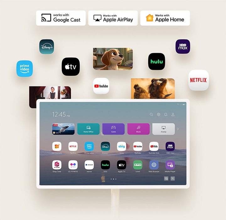 StanbyME 2 in het midden met meerdere OTT-programma's die in een webformatie eromheen zijn gerangschikt.