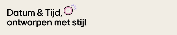 Titel luidt, Datum & Tijd, ontworpen met stijl