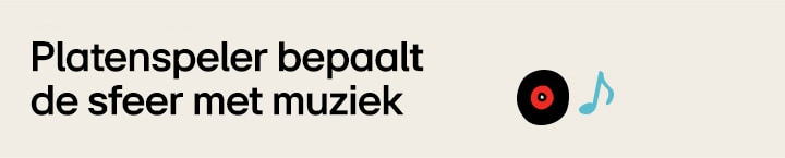 De titel luidt, Platenspeler bepaalt de sfeer met muziek