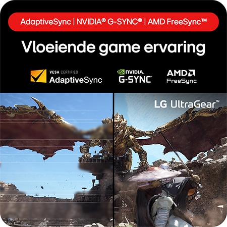 LG UltraGear™ Gaming Monitor 27GS85Q-B, compatibel met AdaptiveSync, NVIDIA® G-SYNC® Compatible en AMD FreeSync™ Premium, voor een vloeiende, scheurvrije game-ervaring.
