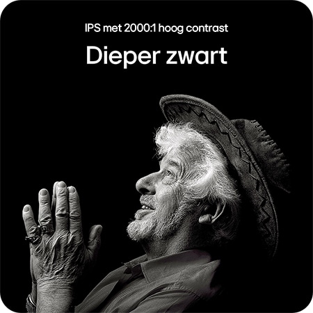 LG Monitor 27UQ850V-W levert dieper zwart en uitstekend contrast om fijne details in zwart-witbeelden duidelijk weer te geven.