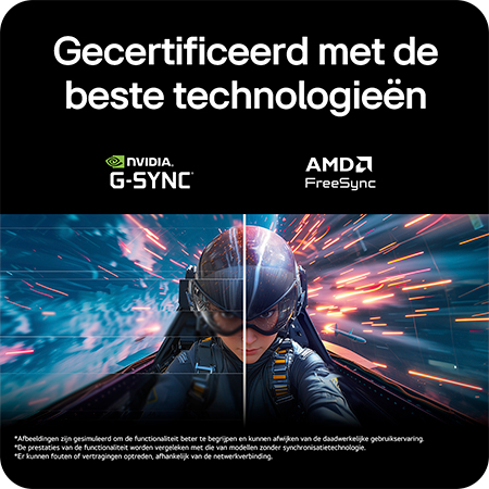 De LG UltraGear™ Monitor 27G411A is gecertificeerd voor NVIDIA G-SYNC Compatible en AMD FreeSync™ Premium, wat vloeiende, tearing-vrije gameplay garandeert.