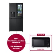 LG 508L Amerikaanse koelkast GMG860EPBE + 39L Smart Inverter Magnetron MJ3965BIB, GMG860EPBE.MJ3BIB