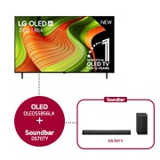 LG 55 inch LG OLED AI B5 4K Smart TV 2025 & DS70TY soundbar, OLED55B56LA.DS70TY